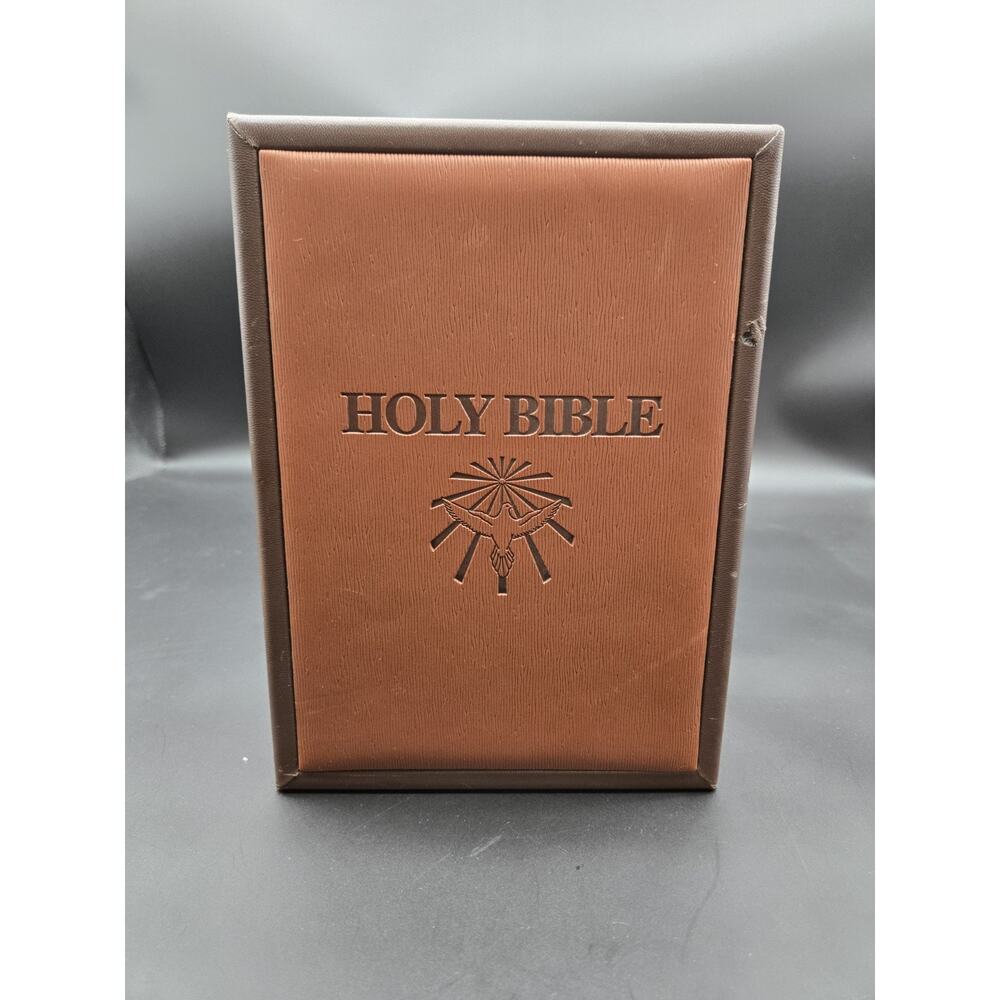 Holy Bible Dove Of Peace King James Version in Faux Leather Box